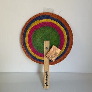Mexican Handwoven Palm Fan Guadalajara Souvenir – Abanico Artesanal